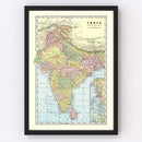 Vintage Map of India 1901