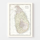 Vintage Map of Ceylon (Sri Lanka) 1901