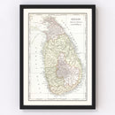 Vintage Map of Ceylon (Sri Lanka) 1901