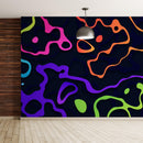 Colorful Abstract Fluid Lines Wallpaper. Peel and Stick Wall Mural.