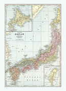 Vintage Map of Japan 1901