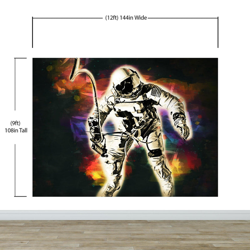 Astronaut Flowing in Space Wall Mural. NASA photo of Astronaut Edward H. White II in space. Peel and Stick Wallpaper.