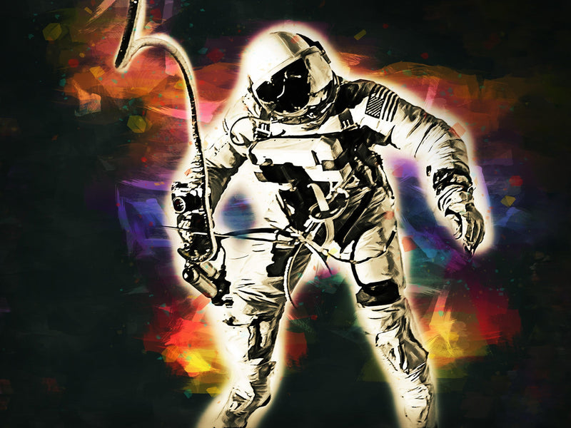 Astronaut Flowing in Space Wall Mural. NASA photo of Astronaut Edward H. White II in space. Peel and Stick Wallpaper.