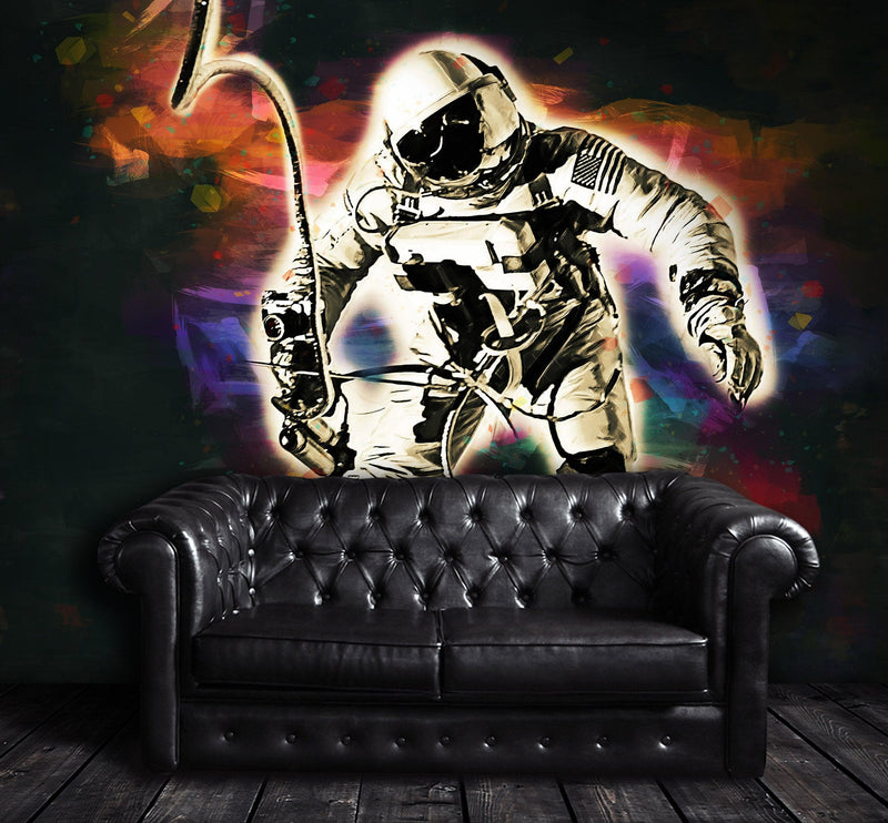 Astronaut Flowing in Space Wall Mural. NASA photo of Astronaut Edward H. White II in space. Peel and Stick Wallpaper.