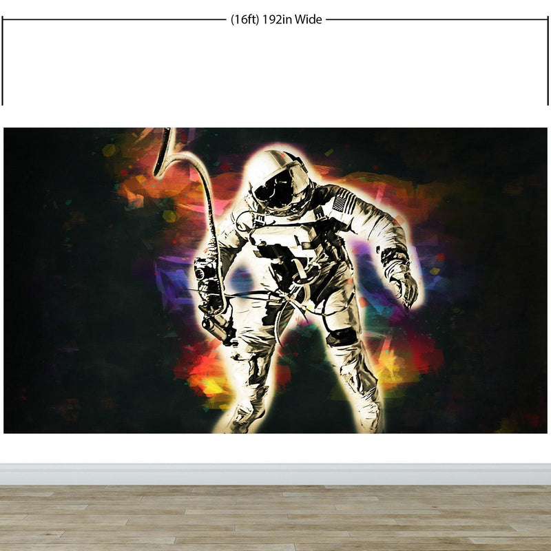 Astronaut Flowing in Space Wall Mural. NASA photo of Astronaut Edward H. White II in space. Peel and Stick Wallpaper.