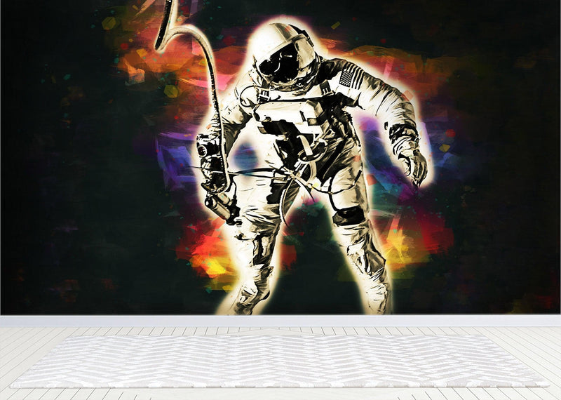 Astronaut Flowing in Space Wall Mural. NASA photo of Astronaut Edward H. White II in space. Peel and Stick Wallpaper.