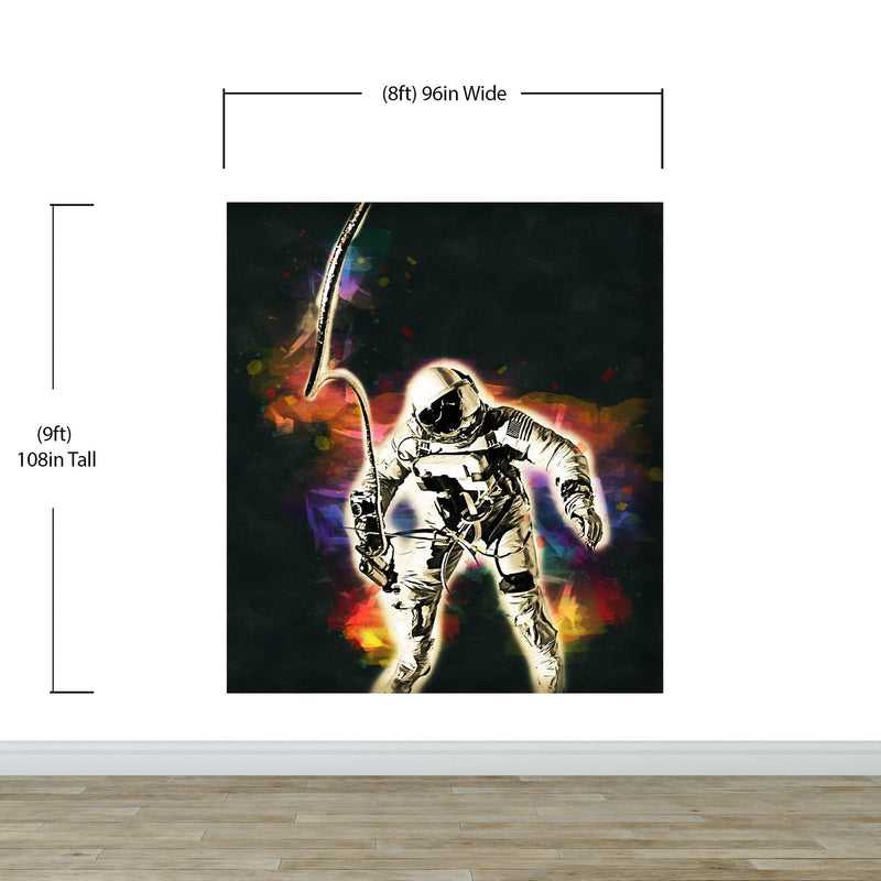 Astronaut Flowing in Space Wall Mural. NASA photo of Astronaut Edward H. White II in space. Peel and Stick Wallpaper.