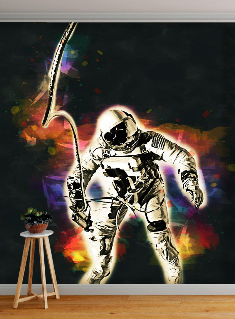 Astronaut Flowing in Space Wall Mural. NASA photo of Astronaut Edward H. White II in space. Peel and Stick Wallpaper.