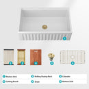 Workstation, Single Bowl Apron Front Kitchen Sink - White by HouseOfZazla