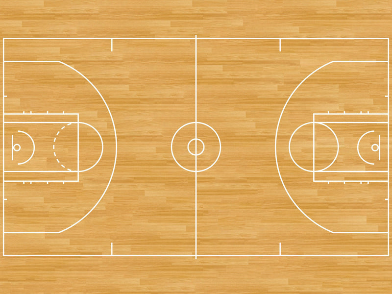 Basketball Court Hardwood Pattern Wall Mural.