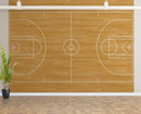 Basketball Court Hardwood Pattern Wall Mural.
