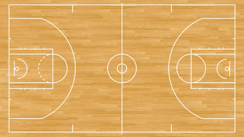 Basketball Court Hardwood Pattern Wall Mural.