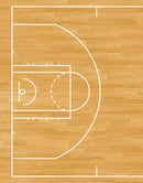 Basketball Court Hardwood Pattern Wall Mural.