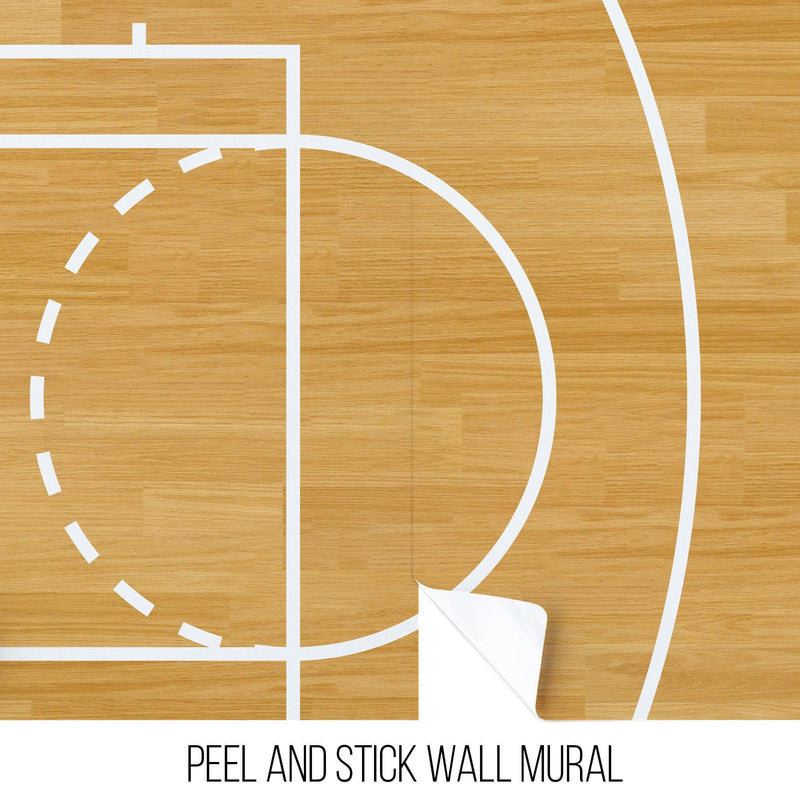 Basketball Court Hardwood Pattern Wall Mural.