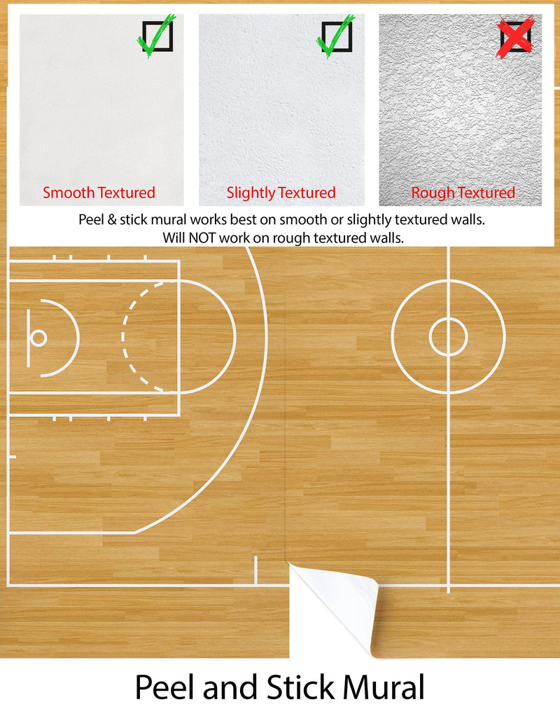 Basketball Court Hardwood Pattern Wall Mural.