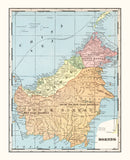 Vintage Map of Borneo, East Indies 1901