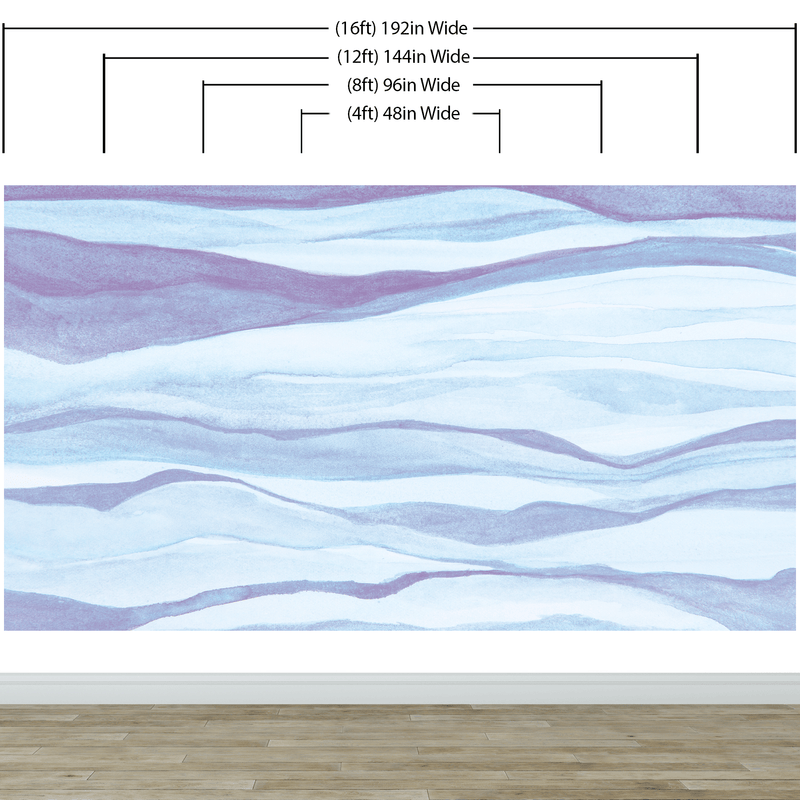 Abstract Pastel Blue Marble Granite Slate Peel and Stick Mural.