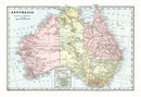 Vintage Map of Australia 1901