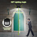 Solar Wall Lights 120 LEDs Flood Lights Outdoor 120¡ Motion Sensor Lamps 180¡Illumination IP65 Waterproof w/ 15.5ft Charging Cable for Garage Garden F