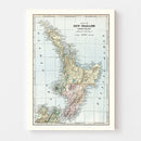 Vintage Map of New Zealand (North Island) 1901