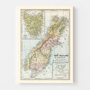 Vintage Map of New Zealand (South Island) 1901