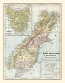 Vintage Map of New Zealand (South Island) 1901