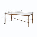 Metal Rectangle Coffee Table With Tempered Glass Top - Bronze by Unique Piece Furniture