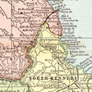Vintage Map of Queensland, Australia 1901