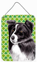 Border Collie St. Patrick's Day Shamrock Portrait Wall or Door Hanging Prints