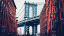 New York City Wall Mural Peel and Stick Wallpaper. Vintage Dumbo NYC. Brooklyn NY Landscape Wallpaper.