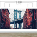 New York City Wall Mural Peel and Stick Wallpaper. Vintage Dumbo NYC. Brooklyn NY Landscape Wallpaper.