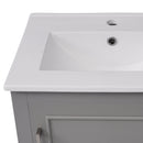 Modern Small Bathroom Vanity Cabinet With Ceramic Basin, Ample Storage, 1 Soft Close Door by HouseOfZazla