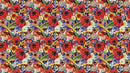 Colorful Blooming Flower Wall Mural. Tropical Floral Design Pattern Peel and Stick Wallpaper.