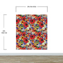 Colorful Blooming Flower Wall Mural. Tropical Floral Design Pattern Peel and Stick Wallpaper.