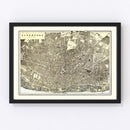 Vintage Map of Liverpool, England 1901