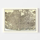 Vintage Map of Liverpool, England 1901