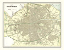 Vintage Map of Dublin, Ireland 1901