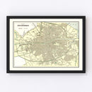 Vintage Map of Dublin, Ireland 1901