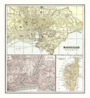Vintage Map of Marseille, France 1901