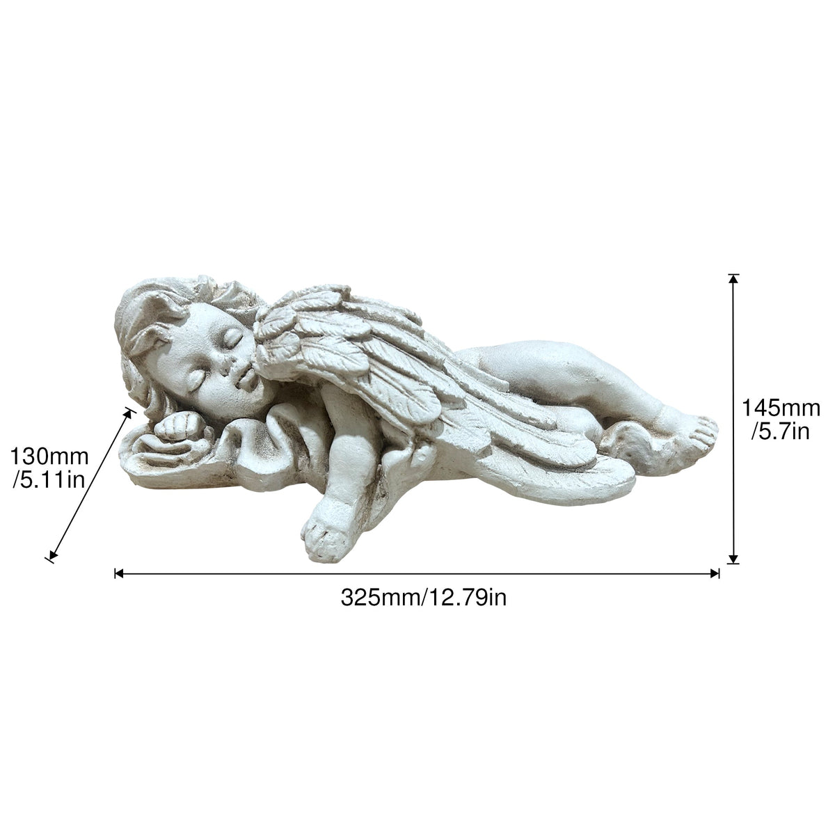 Magnesium Oxide Lying Angel Statue, photo 3 of 7