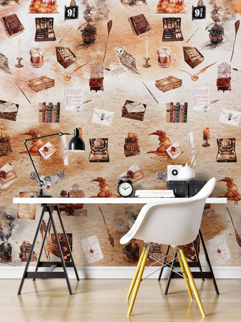 Wizardly World Fantasy Wallpaper Pattern.