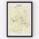 Vintage Map of Paris, France 1901