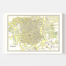 Vintage Map of Madrid, Spain 1901