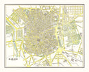 Vintage Map of Madrid, Spain 1901