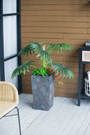 9.4x9.4x18.1' Cement Planter Large, Indoor Outdoor Garden Functional Decor by HouseOfZazla