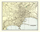 Vintage Map of Naples, Italy 1901