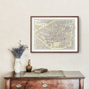 Vintage Map of Brussels, Belgium 1901