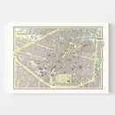 Vintage Map of Brussels, Belgium 1901