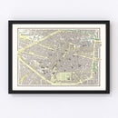 Vintage Map of Brussels, Belgium 1901