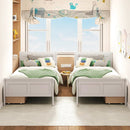 Twin Size Sleigh Bed with 2 Storage Drawers Wood Platform Bed Frame by LJGDeals